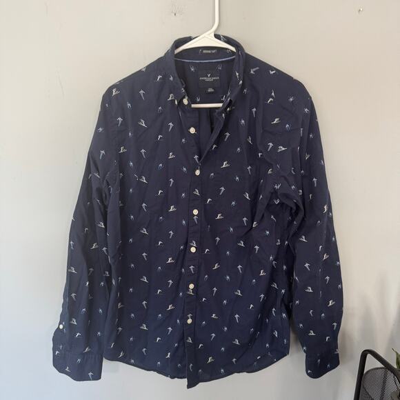 American Eagle Outfitters Other - American Eagle Seriously Soft Button Down Shirt Men's Size Medium Skiiers Skiing